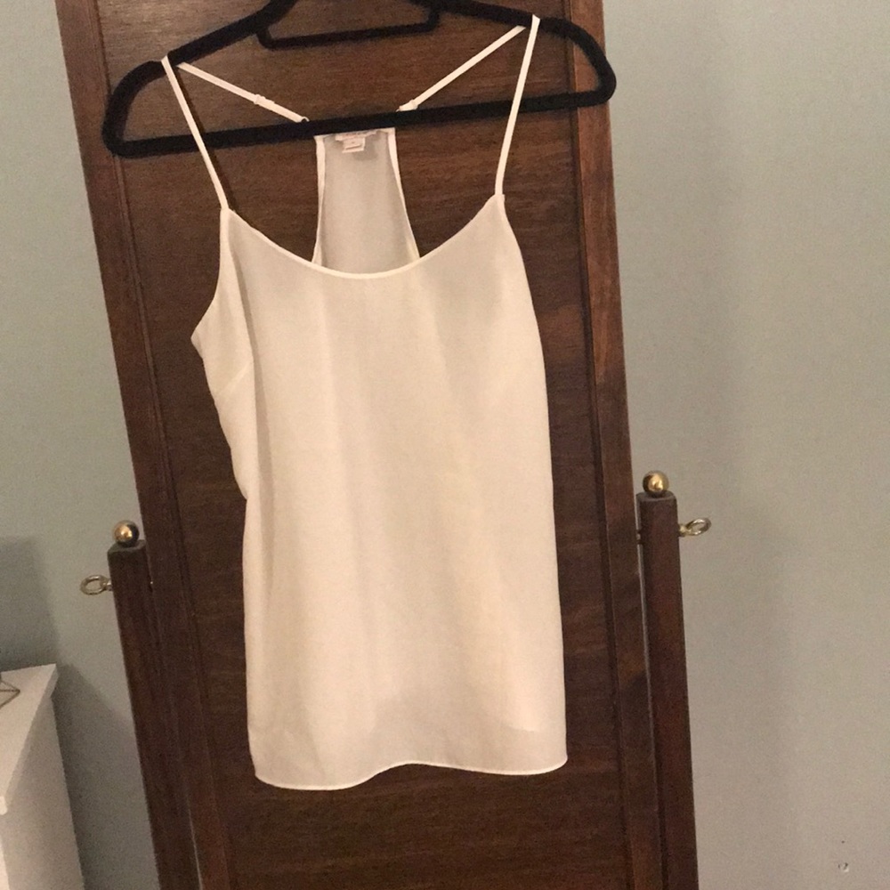 White silk tank top